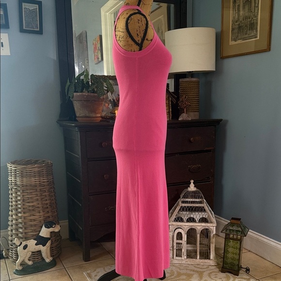 The Drop Gabriela High Neck Sleeveless Maxi Stretch Dress in Rose Pink - Picture 6 of 10